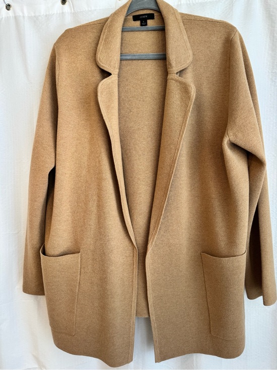 J. Crew Sweaters - J. Crew Eloise Sweater Blazer Open-Front Coatigan in Heathered Khaki